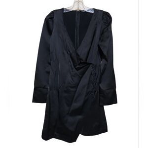 Zara Black LongSleeve V-neck Dress Sz Small